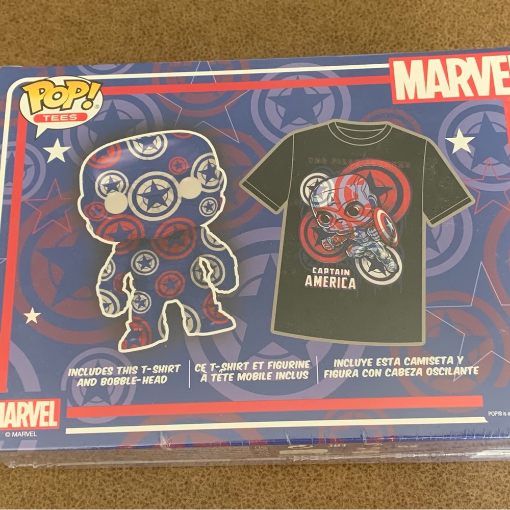 Captain America Funko & Shirt Bundle